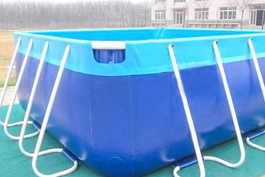 Piscine en PVC de grands cadres en acier en plein air Tissu de piscine en PVC